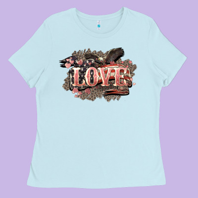 Love America 4th Of July Ladies Tee Designed By Howdyjamesfarm