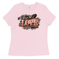 Bubblegum Pink Love America 4th of july Ladies Tee - HowdyJamesFarm