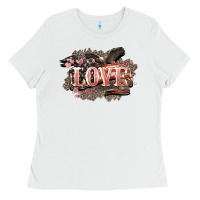 White Love America 4th of july Ladies Tee - HowdyJamesFarm