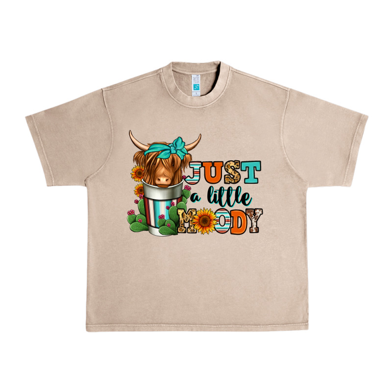 Just A Little Moody Coffee Cup Long Haired Cow Urban Heavy Tee by Jasminsmagicworld | Teevron