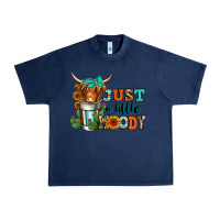 Navy just a little moody coffee cup long haired cow Urban Heavy Tee - Jasminsmagicworld
