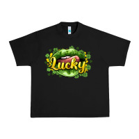 Black St. Patrick's Day lips lucky Urban Heavy Tee - HowdyJamesFarm