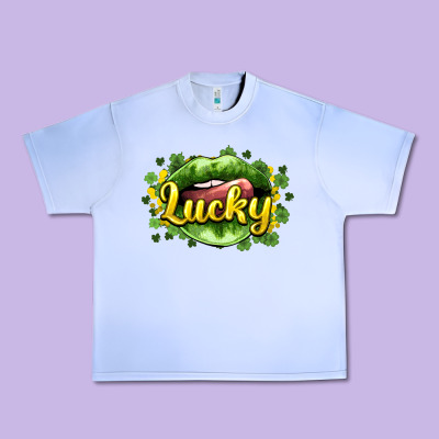 St. Patrick's Day Lips Lucky Urban Heavy Tee Designed By Howdyjamesfarm