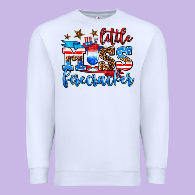 Little Miss Firecracker Premium Sweatshirt Designed By Adodesignshop