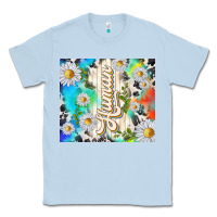 Dusty Blue human with daisies Classic Tee - TumblerDesignByShophia