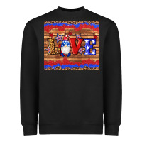 Black american flag gnomes love star leopard glitter Heavyweight Sweatshirt - Artiststas