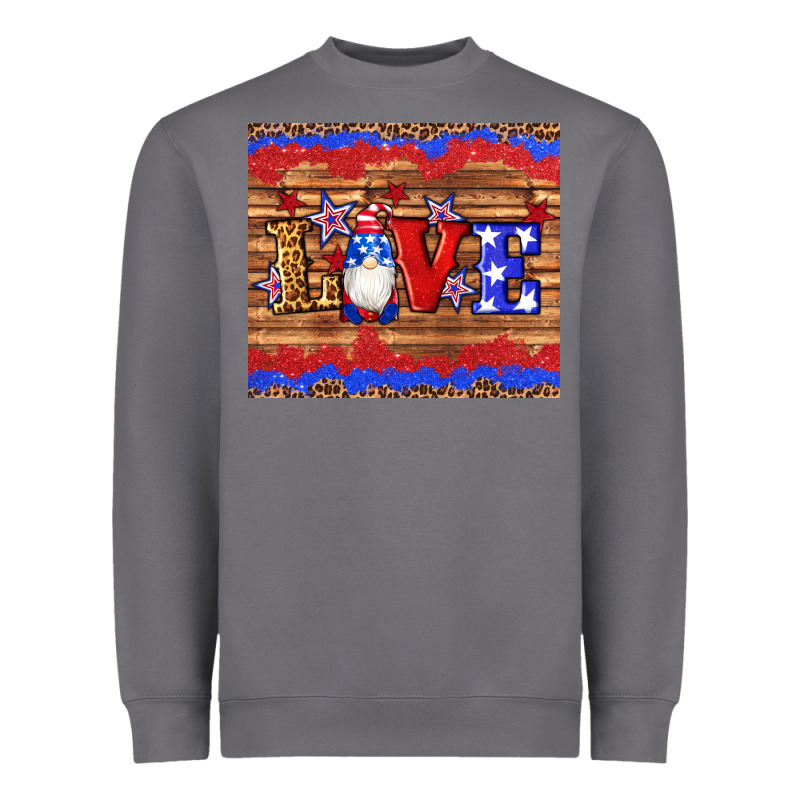 American Flag Gnomes Love Star Leopard Glitter Heavyweight Sweatshirt by Artiststas | Teevron