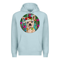 Blue Mist Christmas Chihuahua Premium Hoodie - RanaPortraitStore