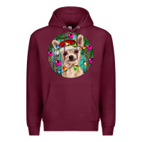 Burgundy Christmas Chihuahua Premium Hoodie - RanaPortraitStore