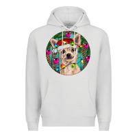 Dove Grey Christmas Chihuahua Premium Hoodie - RanaPortraitStore