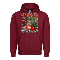 Burgundy small town christmas Zipper Hoodie - BarkalooDesign