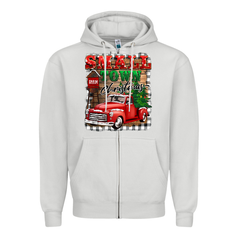 Small Town Christmas Zipper Hoodie by BarkalooDesign | Teevron