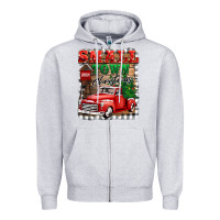 Heather Grey small town christmas Zipper Hoodie - BarkalooDesign