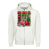Oatmeal Heather small town christmas Zipper Hoodie - BarkalooDesign
