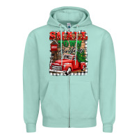 Seafoam small town christmas Zipper Hoodie - BarkalooDesign