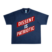 Navy DISSENT IS PATRIOTIC Political Meme Raglan Baseball Tee Urban Heavy Tee - maiPhamDesign