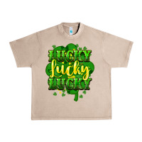 French Oak lucky lucky lucky clover St. Patrick's Urban Heavy Tee - HowdyJamesFarm