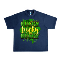 Navy lucky lucky lucky clover St. Patrick's Urban Heavy Tee - HowdyJamesFarm
