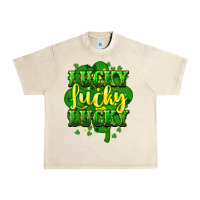 Sandshell lucky lucky lucky clover St. Patrick's Urban Heavy Tee - HowdyJamesFarm