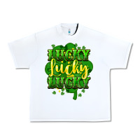 White lucky lucky lucky clover St. Patrick's Urban Heavy Tee - HowdyJamesFarm