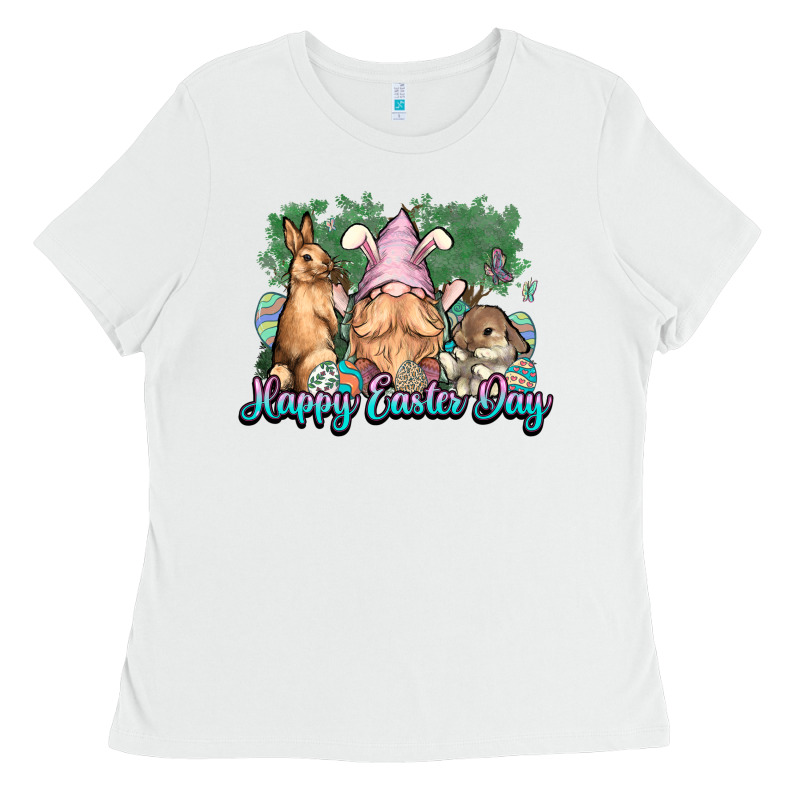 Gnome Bunny Happy Easter Day Ladies Tee by HowdyJamesFarm | Teevron