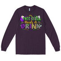 Plum This girl needs a drink Long Sleeve Tee - FaDigitalArtStudio