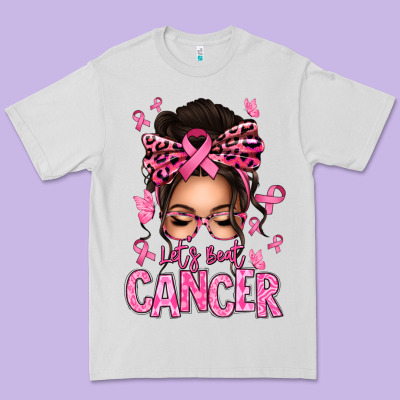 Lets Beat Cancer Afro Messy Bun Premium Tee Designed By Texasbilliewilder