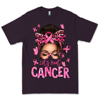 Plum lets beat cancer afro messy bun Premium Tee - texasbilliewilder