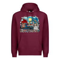 Burgundy Happy Easter Premium Hoodie - CowhideDigitalArt