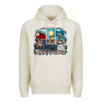 Oatmeal Heather Happy Easter Premium Hoodie - CowhideDigitalArt
