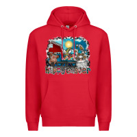 Red Happy Easter Premium Hoodie - CowhideDigitalArt