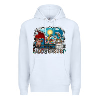 White Happy Easter Premium Hoodie - CowhideDigitalArt