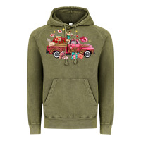Vintage Olive Western Valentines Day Truck Photography Love Side Vintage Hoodie - FaDigitalArtStudio
