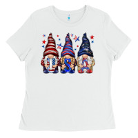 White USA gnomies 4th of july Ladies Tee - HowdyJamesFarm