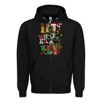 Black Christmas ho ho ho cow Zipper Hoodie - BarkalooDesign