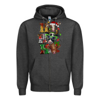 Charcoal Heather Christmas ho ho ho cow Zipper Hoodie - BarkalooDesign