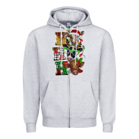 Heather Grey Christmas ho ho ho cow Zipper Hoodie - BarkalooDesign