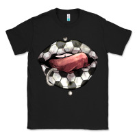 Black Soccer lips Classic Tee - HowdyJamesFarm