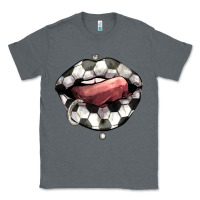 Charcoal Heather Soccer lips Classic Tee - HowdyJamesFarm