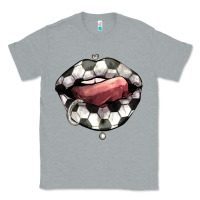 Heather Grey Soccer lips Classic Tee - HowdyJamesFarm