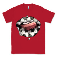 Red Soccer lips Classic Tee - HowdyJamesFarm
