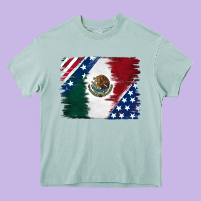 Mexican With American Flag Heavy Core Tee Designed By Ranaportraitstore