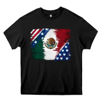 Black Mexican With American Flag Heavy Core Tee - RanaPortraitStore
