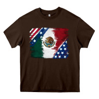 Chocolate Brown Mexican With American Flag Heavy Core Tee - RanaPortraitStore