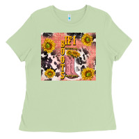 Matcha cowgirl boots sunflower Ladies Tee - TumblerDesignByShophia