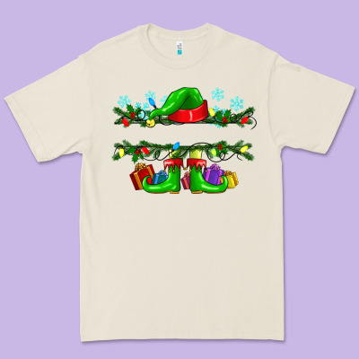 Custom Name Christmas Elf Premium Tee Designed By Texasbilliewilder
