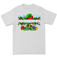 Dove Grey custom name christmas elf Premium Tee - texasbilliewilder