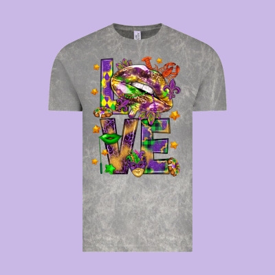 Mardi Gras Love Lips Vintage Tee Designed By Howdyjamesfarm