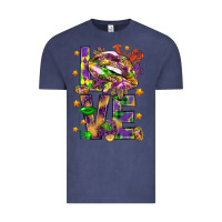 Vintage Denim Mardi Gras love lips Vintage Tee - HowdyJamesFarm