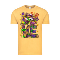 Vintage Mustard Mardi Gras love lips Vintage Tee - HowdyJamesFarm